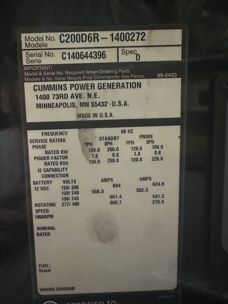 200kw Cummins C200d6r Mobile Diesel Generator - C140644396 